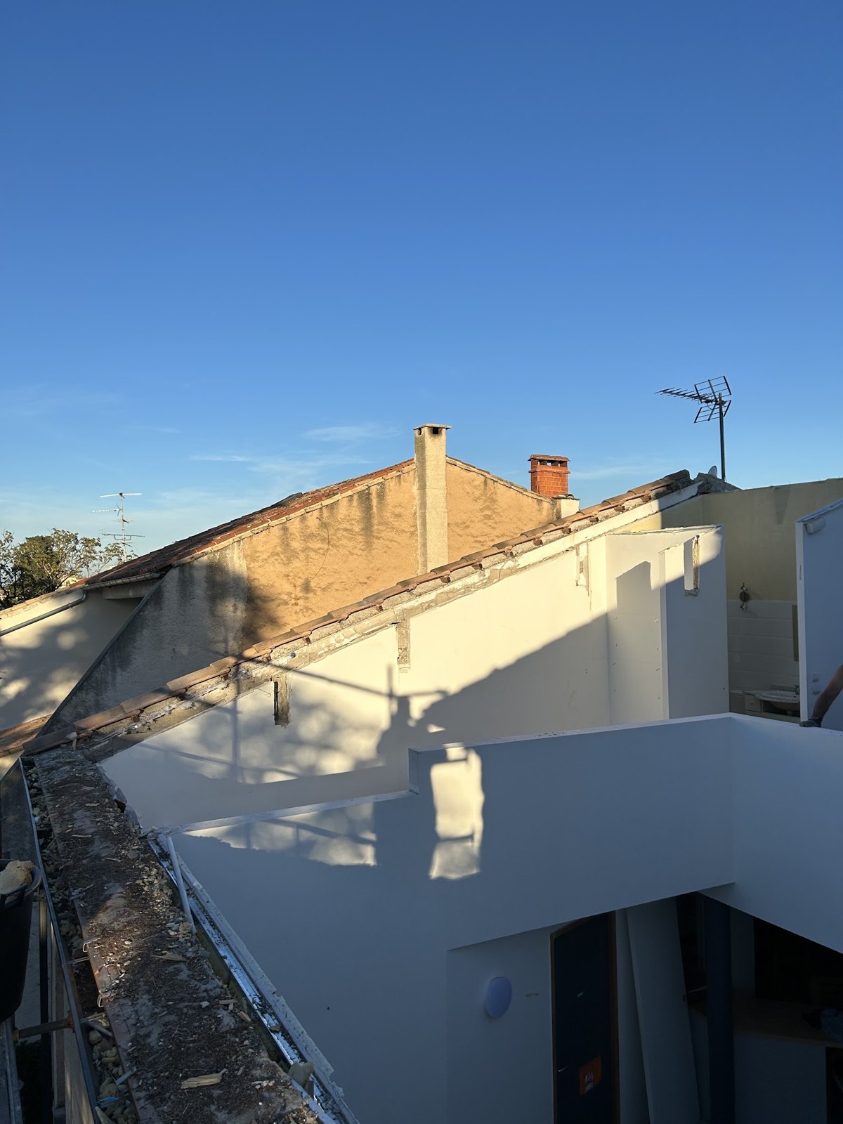 Terrasse et acrotères après travaux d'étanchéité